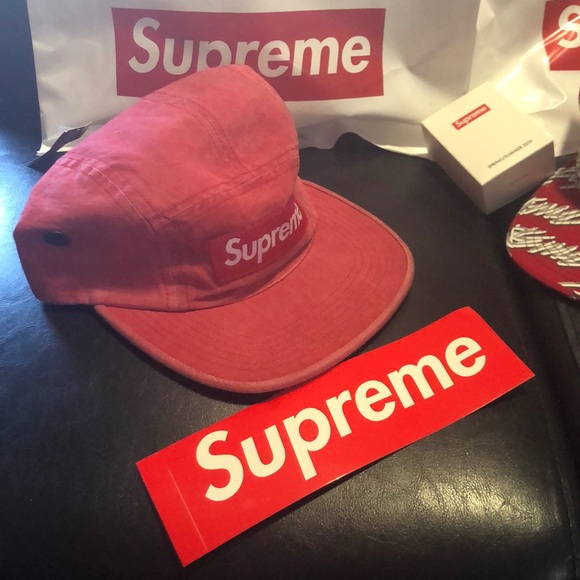 Supreme Other - SUPREME Red pre wash look Panel camp Hat🔥NWT